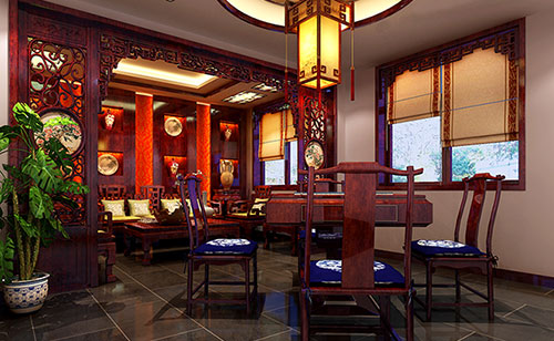永州古典中式风格茶楼包间设计装修效果图