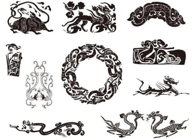 永州龙纹和凤纹的中式图案